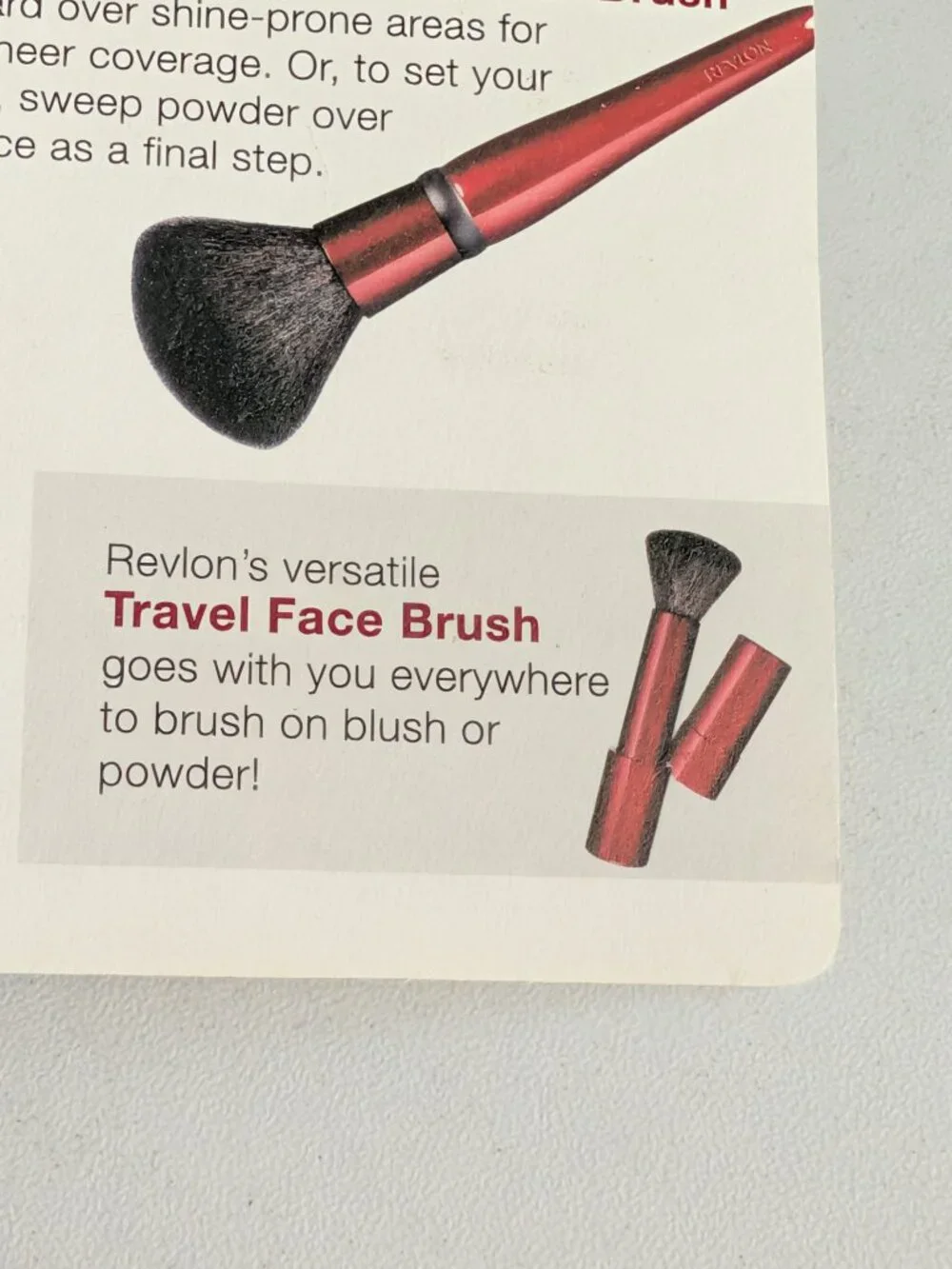 Revlon Beauty Shapers Travel Face Brush Retractable New 100% Natural Hair